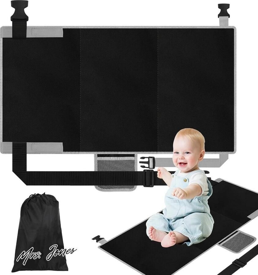 Mrs. Jones Voetensteun Kindervliegtuig Opvouwbaar Verstelbare Stoelafdekking Hangmat Korte Vliegreizen Zwart