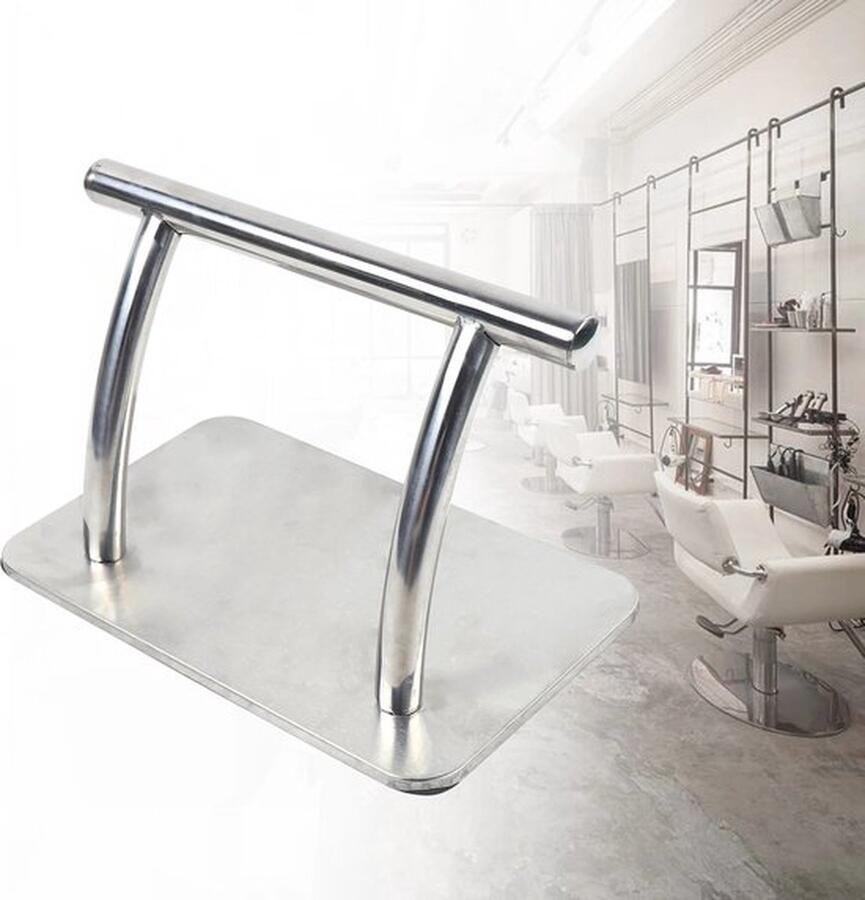 Mrs. Jones Voetsteun RVS Kappersstoel Voetsteun Salon Voetsteun Kapsalon Voetsteun 32 x 19 x 21 CM Zilver