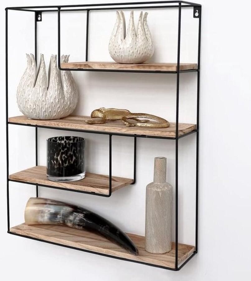 Mrs. Jones Wandrek Industrieel Wandplank Zwevend Wandkast Hout