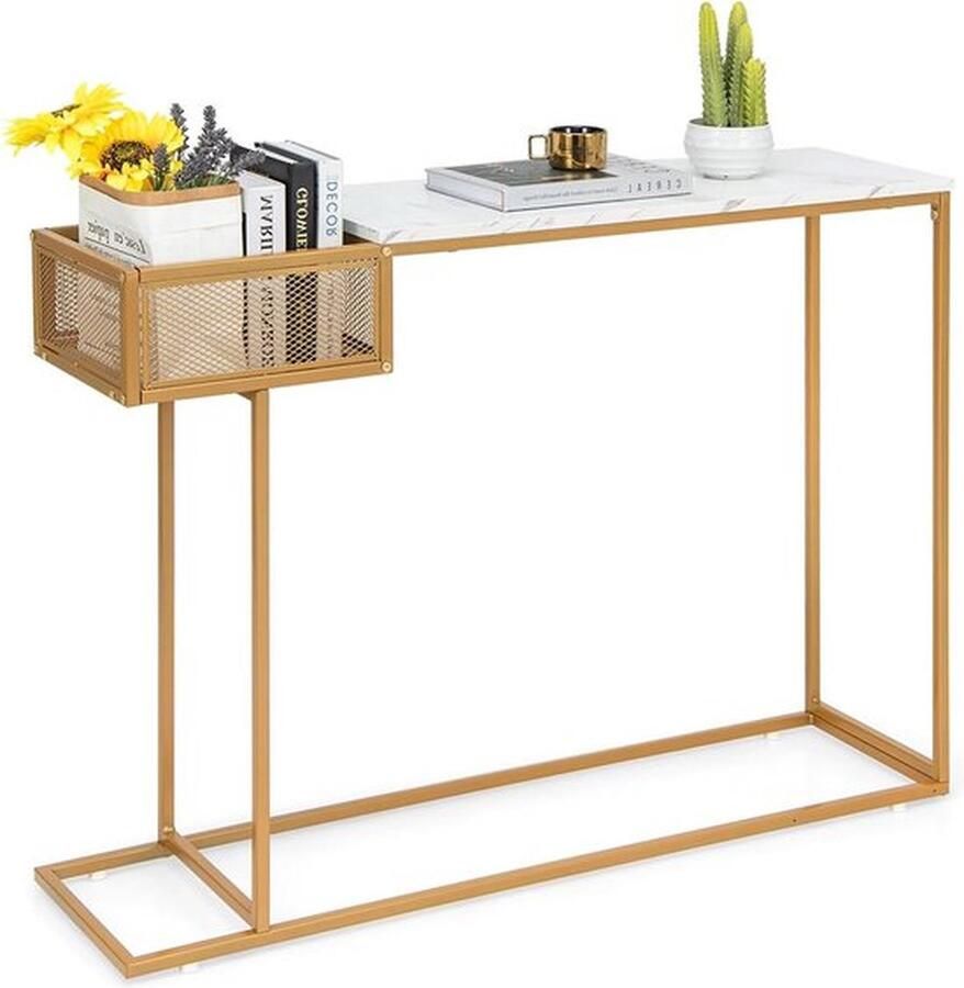 Mrs. Jones Wandtafel Dressoir Kasten Haltafel Wit met Goud Industrieel