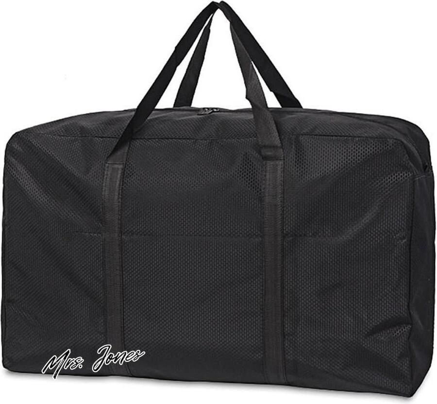 Mrs. Jones Waterdichte grote transporttas 180 liter Oxford-opbergdoos organizer voor reizen verhuizing opbergkast super scheurvast robuust zwart 100 x 55 x 33 cm