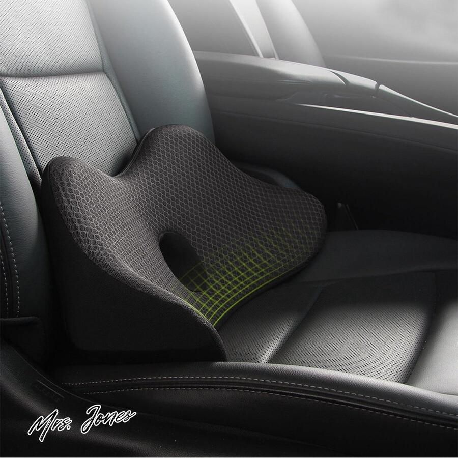 Mrs. Jones YOUNLEN wigkussen traagschuim ergonomisch autostoel kantoorstoel zwart