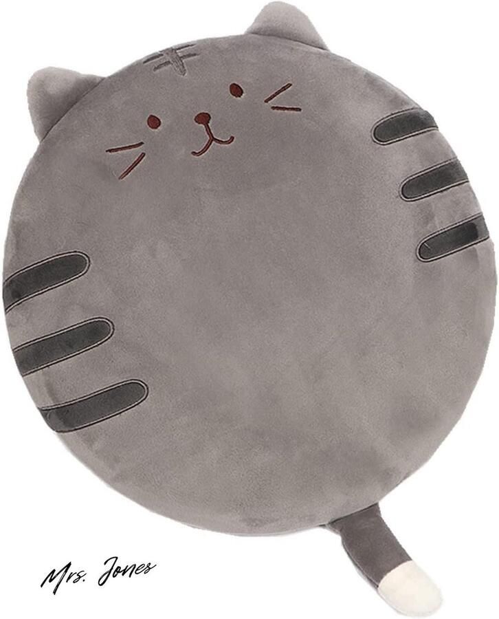Mrs. Jones Zacht zitkussen Comfort Rose Zitkussen Gezellig Stoel Kussen Verlicht Rug Stuitbeen Schias en Stuitbeen Pijn Verlichting Stoel Kussens voor Thuis Kantoor Bank Auto Rolstoel (Rondgrijze kat)