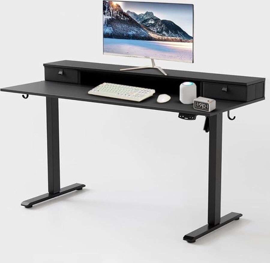 Cm Mrs. Jones Zit Sta Bureau Elektrisch Game Bureau Verstelbaar 120x60 Zwart
