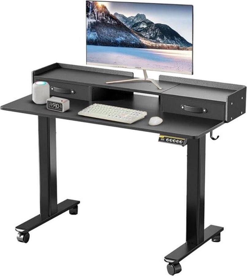 Cm Mrs. Jones Zit Sta Bureau Elektrisch Game Bureau Verstelbaar 120x60 Zwart
