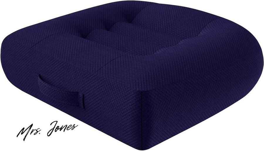 Mrs. Jones Zitverhoging voor auto volwassenen orthopedisch zitkussen-stoelkussen bureaustoel 40 x 40 cm ergonomisch zitkussen eettafel rolstoel tuinstoelen bank rugkussen blauw met comfort