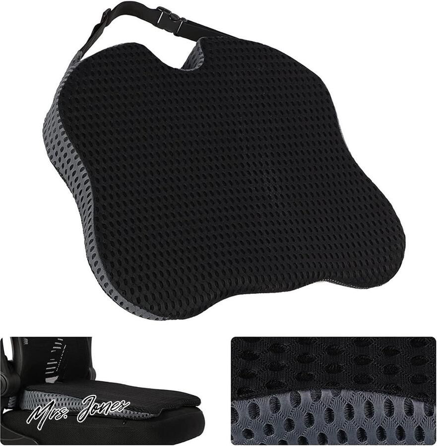 Mrs. Jones Zitwigkussen wasbare hoes ischias stuitbeen heuphouding correctie lendensteunkussens rugpijnverlichting ademend zitkussen bestuurdersstoel bureaustoel rolstoel