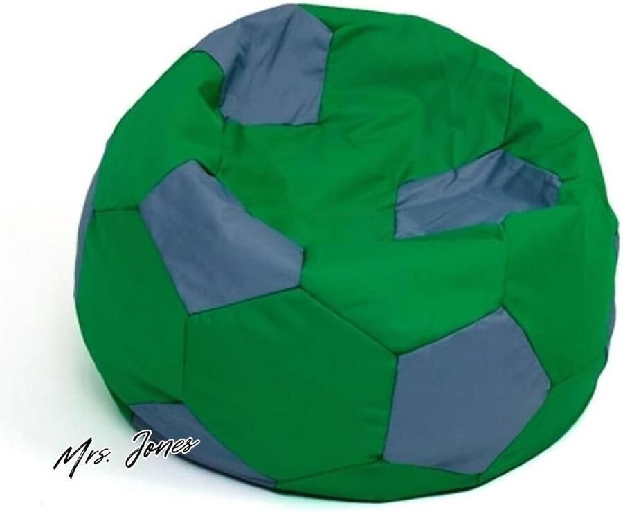 Mrs. Jones zitzak groen grijs Oxford-voetbal speelkamer buitenbonustotaal