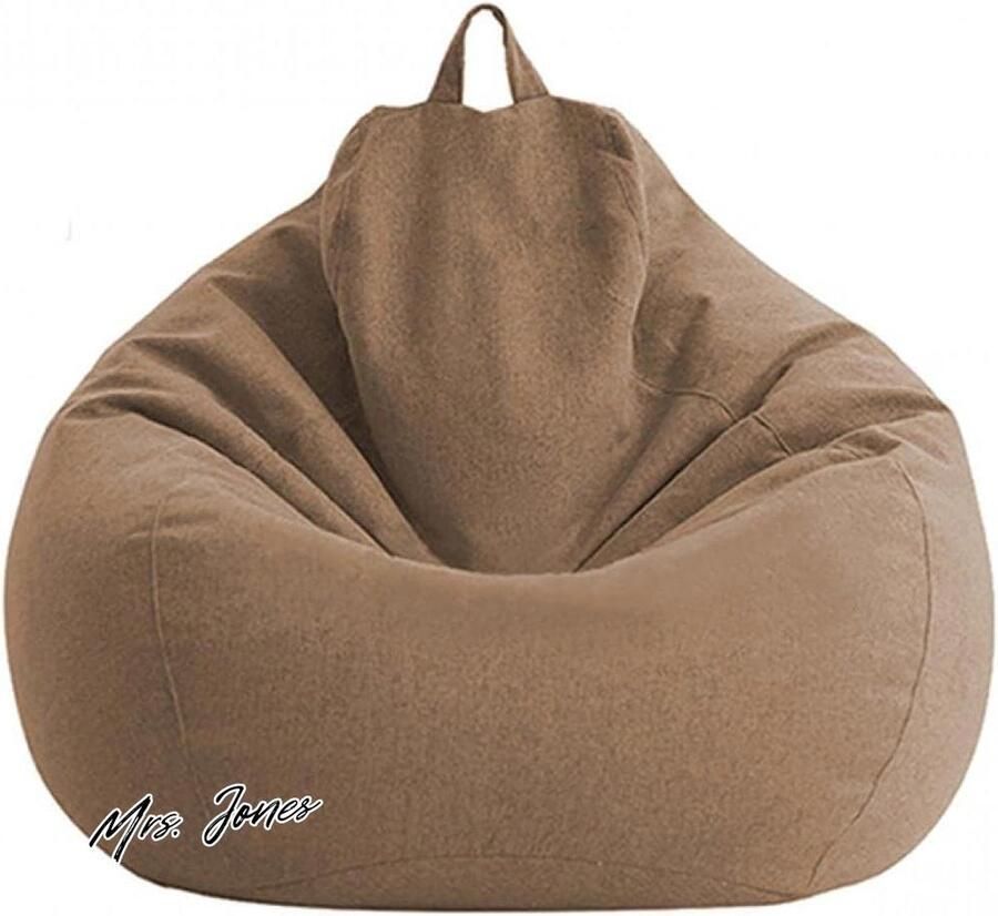 Mrs. Jones Zitzak hoes zonder vulling luie ligstoel stoelhoes bankbeschermer voor volwassenen en kinderen bruin 80 x 90 cm