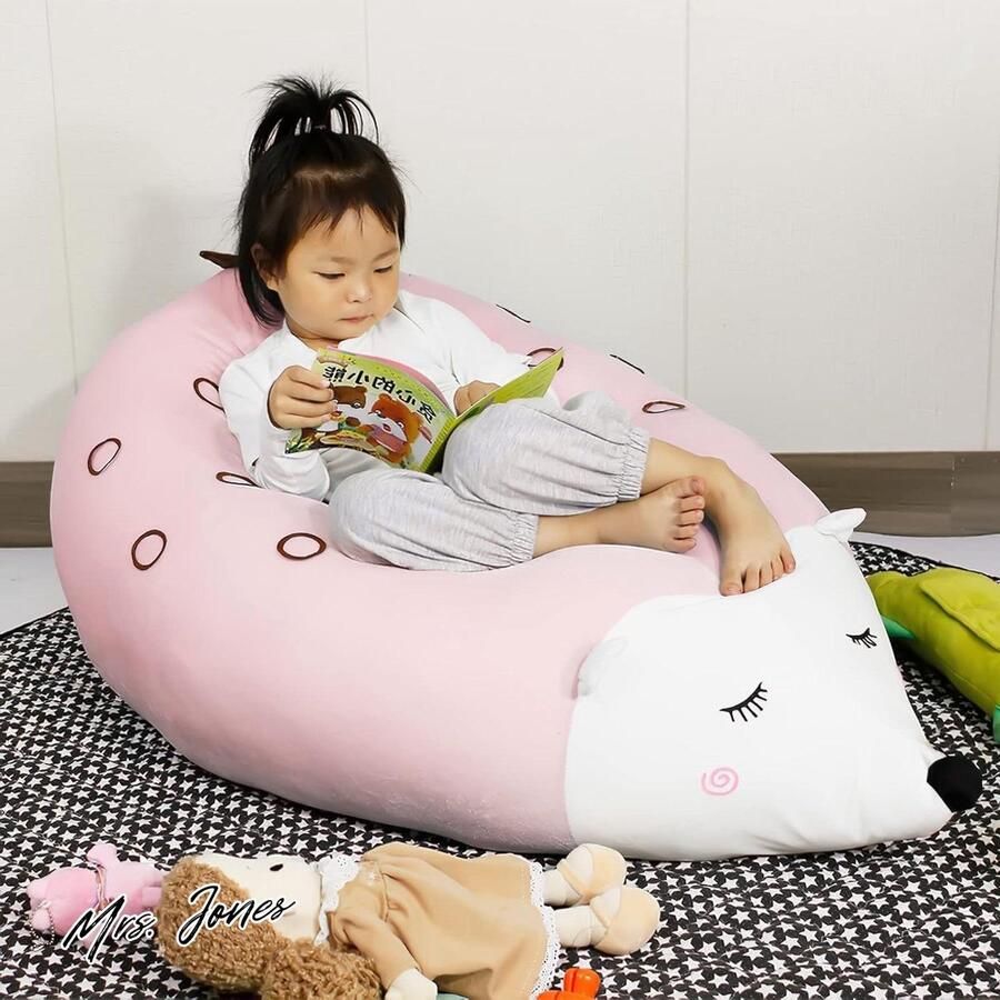 Mrs. Jones Zitzak met gevulde dieren voor kinderen peuters pluche speelgoed opslag comfortabele vloerlounger Hedgehog stoel