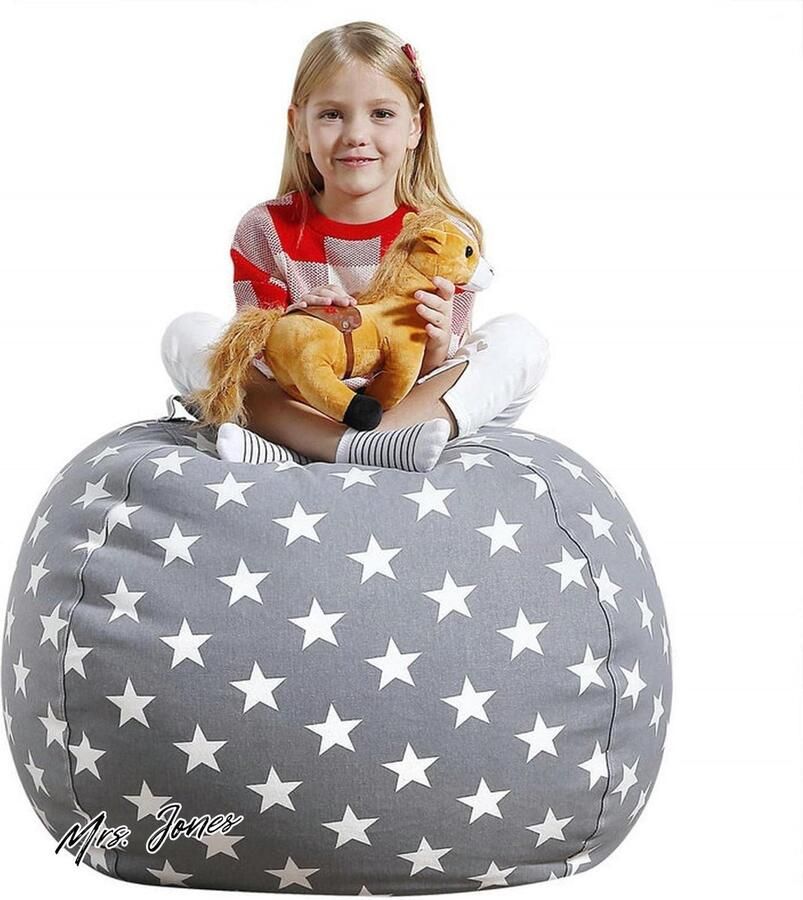 Mrs. Jones Zitzak speelgoedopslag zitkussen zacht opbergtas pluche comfortabel duurzaam speelgoedopbergtas voor lezen en bewaren 55 cm