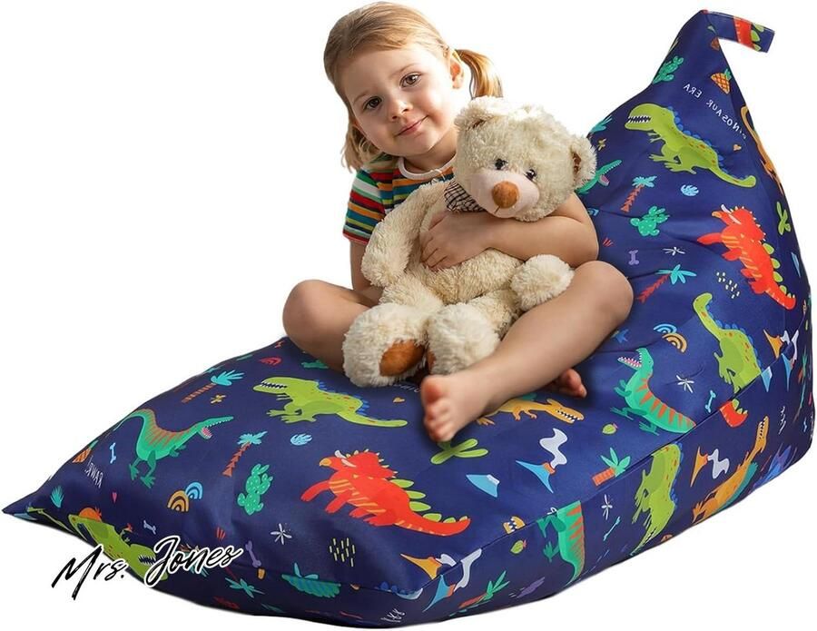 Mrs. Jones Zitzakstoel voor knuffeldieren en volwassenen Extra grote zitzak stoelen Pluche speelgoedhouder en organizerhoes Geen vulling