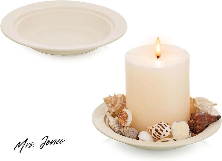 Mrs. Jones Zuil Kaarshouder Dienblad 15cm Decoratieve Kaarsenplaat Metalen Zuil Kaarsenplateau Voor Eettafel Keuken Aanrecht Koffie Tafel Organisator Home Wedding Decor Wit Gezellige Sfeer