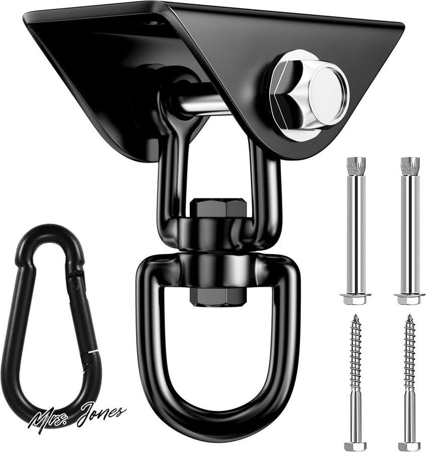 Mrs. Jones Zware plafondhaken roestvrij staal 450 kg capaciteit 360 graden draaibaar schommelhaken voor hangstoel yoga