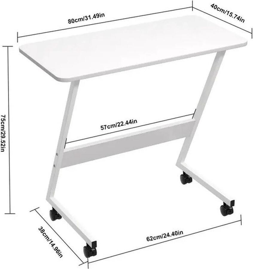 Mrs.Jones Mrs. Jones Bureau Wit Studiebureau Werkbureau Gamebureau 80x40x75cm Huiskamerbureau Bureau