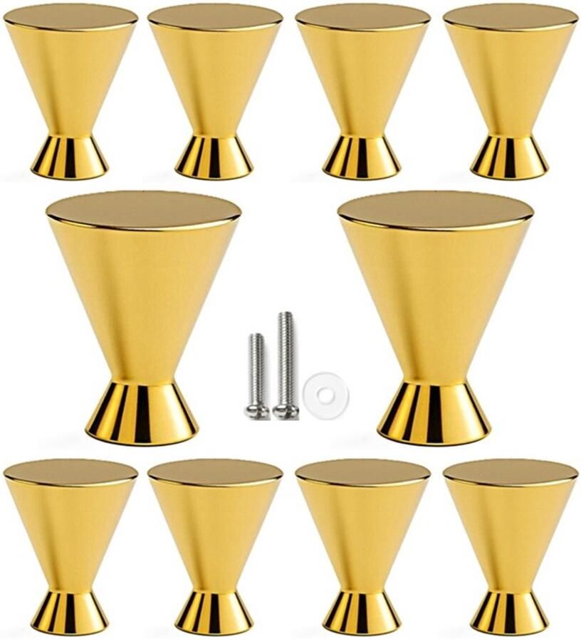 MSQDESIGN 20 X Kastknop Goud (Glanzend) Kastknoppen Goud 20 stuks Deurknopjes Goud voor kast- Deurknopjes Goud -kast knop Goud Meubelknop Goud Meubelknoppen Goud Deurknopjes Goud Deurknoppen Goud Ladeknoppen voor incl schroeven - Foto 2
