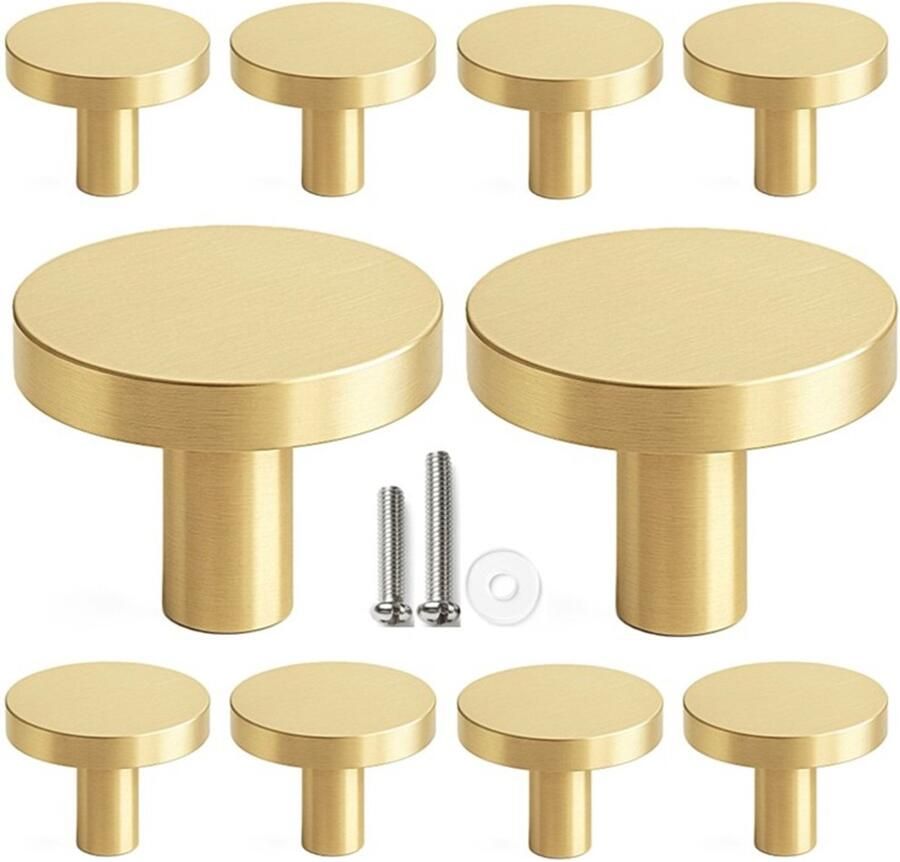 MSQDESIGN -20 stuks- Kastknop Goud (Metaal) Kastknoppen Goud voor kasten- Deurknopjes Goud voor kast Deurknop Goud Deurknopjes Goud Meubelknop Goud Meubelknoppen Goud Deurknopjes Goud Deurknoppen Goud Ladeknoppen voor deurtjes - Foto 2