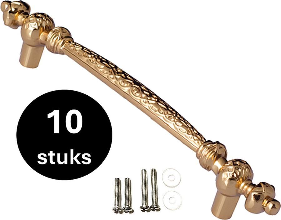 MSQDESIGN Handgreep Goud Handgrepen Goud 128 mm 10 stuks Handgrepen kast Meubelgrepen Keukengreep Goud Kastgrepen Handgrepen keukenkastjes Meubelgreep Handgrepen voor deurtjes handgreep keuken Deurgreep ladegreep inclusief schroeven