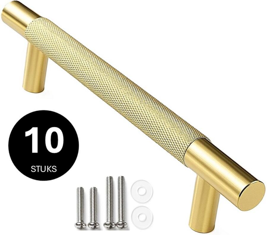 MSQDESIGN Handgreep Mat Goud Handgrepen Goud 128 mm 10 stuks Handgrepen kast Meubelgrepen Keukengreep Goud Kastgrepen Handgrepen keukenkastjes Meubelgreep Handgrepen voor deurtjes handgreep keuken Deurgreep ladegreep incl schroeven