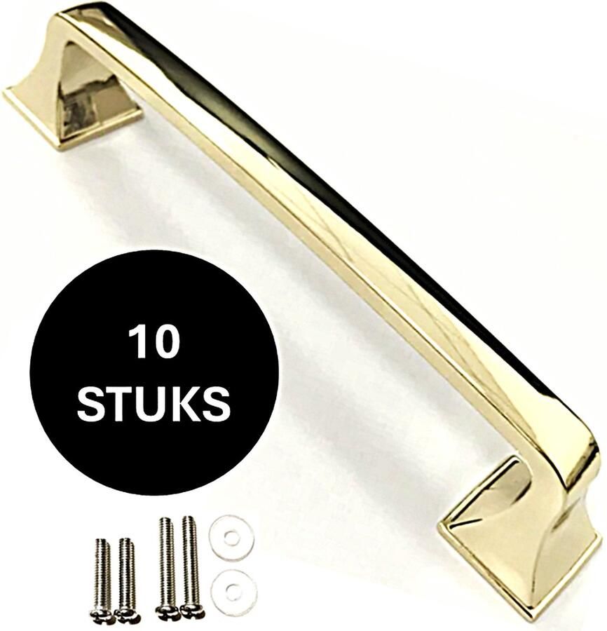 MSQDESIGN Handgrepen Goud Handgreep Goud 128 mm 10 stuks Handgrepen kast Meubelgrepen Keukengreep Goud Kastgrepen Handgrepen keukenkastjes Meubelgreep Handgrepen voor deurtjes handgreep keuken Deurgreep ladegreep inclusief schroeven