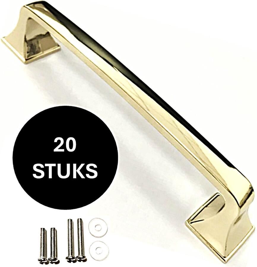 MSQDESIGN Handgrepen Goud Handgreep Goud 128 mm 20 stuks Handgrepen kast Meubelgrepen Keukengreep Goud Kastgrepen Handgrepen keukenkastjes Meubelgreep Handgrepen voor deurtjes handgreep keuken Deurgreep ladegreep inclusief schroeven