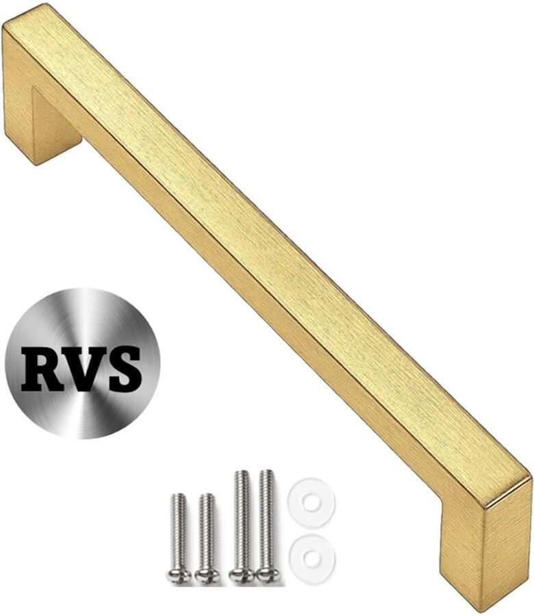 MSQDESIGN Handgrepen Goud RVS (Groot) Handgreep Goud 320 mm Handgrepen kast Meubelgrepen Keukengreep Goud Kastgrepen Handgrepen keukenkastjes Meubelgreep Handgrepen voor deurtjes handgreep keuken Deurgreep ladegreep incl schroeven - Foto 2