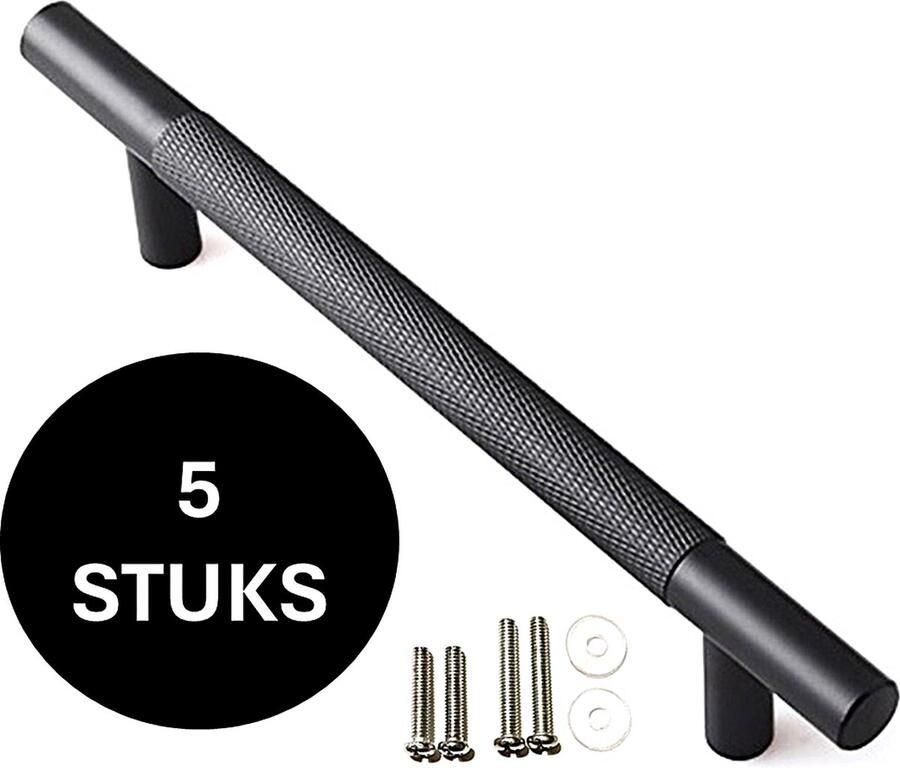 MSQDESIGN Handgrepen zwart Handgreep zwart 192 mm 5 stuks Handgrepen kast Meubelgrepen Keukengreep zwart Kastgrepen Handgrepen keukenkastjes Meubelgreep Handgrepen voor deurtjes handgreep keuken Deurgreep ladegreep incl schroeven