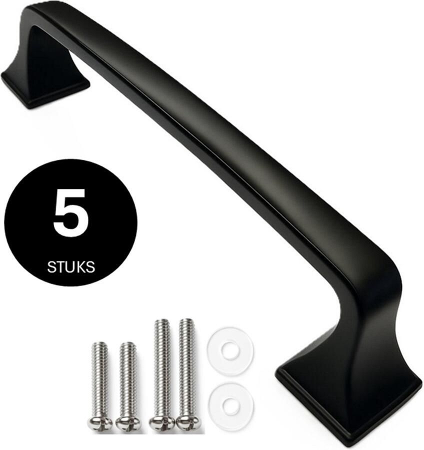 Gld handgreep zwart 128 mm Kastgreep zwart _5 stuks_ Meubelgreep zwart keukengreep zwart Kastgreppen zwart meubelgreeppen zwart Meubelgreep zwart handgrepen zwart keukengrepen zwart Meubelbeslag deurgreep zwart Deurgreepjes zwart -405