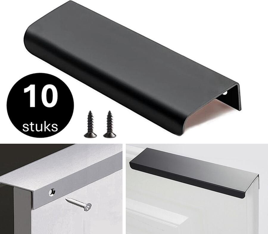 MSQDESIGN Handgrepen zwart Handgreep zwart 80 mm 10 stuks Handgrepen kast Meubelgrepen Keukengreep zwart Kastgrepen Handgrepen keukenkastjes Meubelgreep Handgrepen voor deurtjes handgreep keuken Deurgreep ladegreep incl schroeven