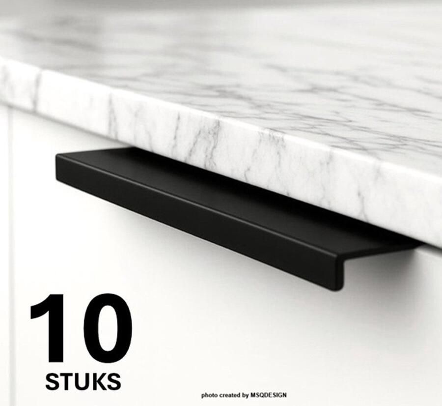 MSQDESIGN Handgrepen zwart Handgreep zwart 150 mm 10 stuks Handgrepen kast Meubelgrepen Keukengreep zwart Kastgrepen Handgrepen keukenkastjes Meubelgreep Handgrepen voor deurtjes handgreep keuken Deurgreep ladegreep incl schroeven - Foto 2