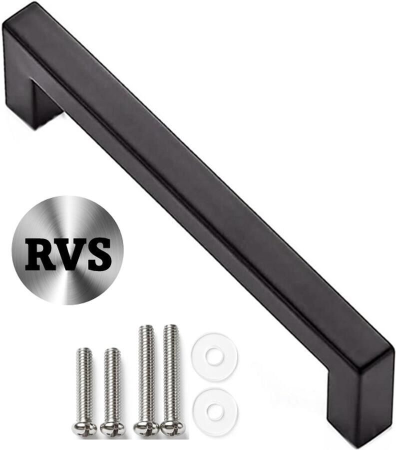 MSQDESIGN Handgrepen zwart RVS (Groot) Handgreep zwart 320 mm Handgrepen kast Meubelgrepen Keukengreep zwart Kastgrepen Handgrepen keukenkastjes Meubelgreep Handgrepen voor deurtjes handgreep keuken Deurgreep ladegreep incl schroeven