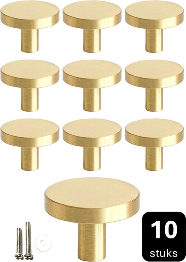 MSQDESIGN Kastknop Goud (Metaal) Kastknoppen Goud 10 stuks Deurknopjes Goud voor kast Deurknop Goud Deurknopjes Goud Handgreep Goud Meubelknop Goud Meubelknoppen Goud Deurknopjes Goud Deurknoppen Goud Ladeknoppen voor deurtjes - Foto 2