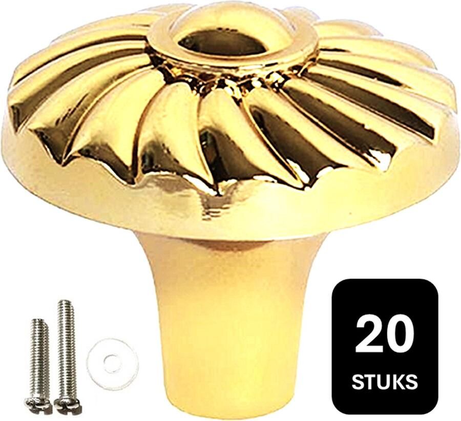 MSQDESIGN Kastknop Goud (Metaal) Kastknoppen Goud 20 stuks Deurknopjes Goud voor kast Deurknop Goud Deurknopjes Goud Handgreep Goud Meubelknop Goud Meubelknoppen Goud Deurknopjes Goud Deurknoppen Goud Ladeknoppen voor deurtjes