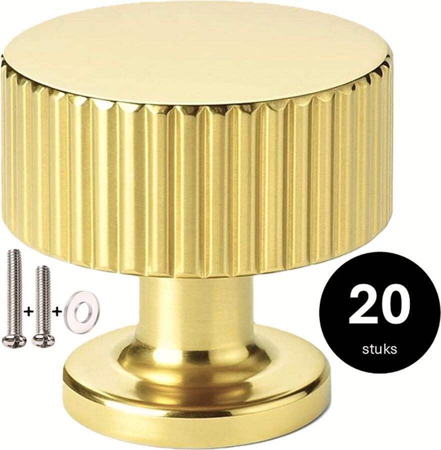MSQDESIGN Kastknop Goud (Metaal) Kastknoppen Goud 20 stuks Deurknopjes Goud voor kast Deurknop Goud Deurknopjes Goud Handgreep Goud Meubelknop Goud Meubelknoppen Goud Deurknopjes Goud Deurknoppen Goud Ladeknoppen voor deurtjes