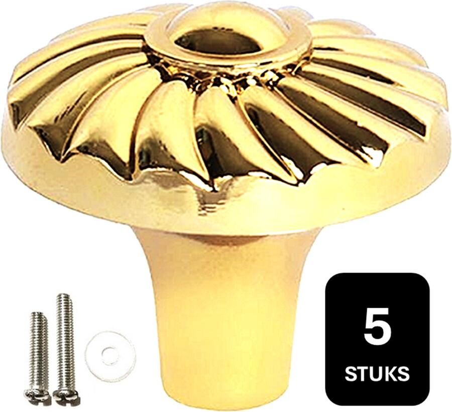 MSQDESIGN Kastknop Goud (Metaal) Kastknoppen Goud 5 stuks Deurknopjes Goud voor kast Deurknop Goud Deurknopjes Goud Handgreep Goud Meubelknop Goud Meubelknoppen Goud Deurknopjes Goud Deurknoppen Goud Ladeknoppen voor deurtjes - Foto 2