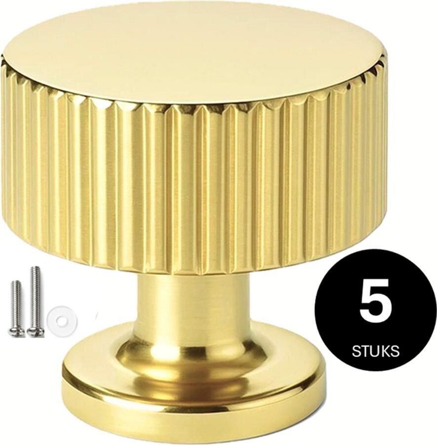 MSQDESIGN Kastknop Goud (Metaal) Kastknoppen Goud 5 stuks Deurknopjes Goud voor kast Deurknop Goud Deurknopjes Goud Handgreep Goud Meubelknop Goud Meubelknoppen Goud Deurknopjes Goud Deurknoppen Goud Ladeknoppen voor deurtjes