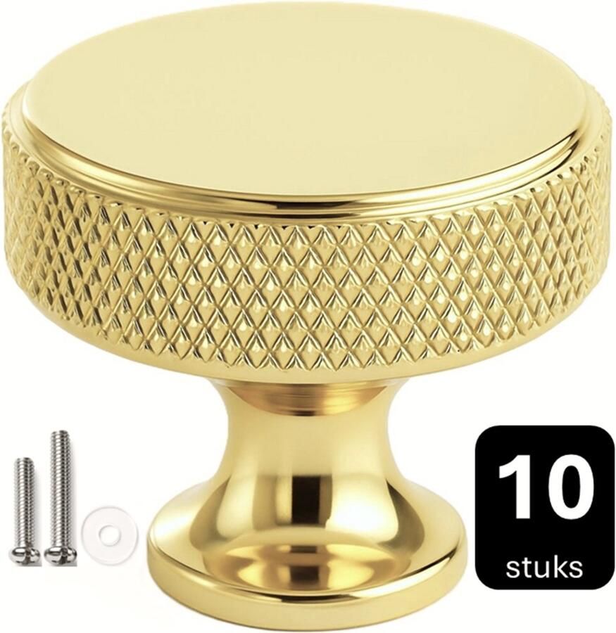 MSQDESIGN Kastknop Mat Goud (Metaal) Kastknoppen Goud 10 stuks Deurknopjes Goud voor kast Deurknop Goud Deurknopjes Goud Handgreep Goud Meubelknop Goud Meubelknoppen Goud Deurknopjes Goud Deurknoppen Goud Ladeknoppen voor deurtjes