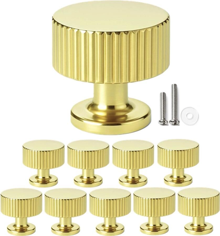MSQDESIGN Kastknop Mat Goud (Metaal) Kastknoppen Goud 10 stuks Deurknopjes Goud voor kast Deurknop Goud Deurknopjes Goud Handgreep Goud Meubelknop Goud Meubelknoppen Goud Deurknopjes Goud Deurknoppen Goud Ladeknoppen voor deurtjes