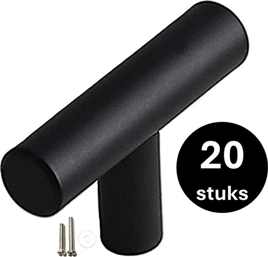 MSQDESIGN Kastknop RVS zwart Kastknoppen zwart 20 stuks Deurknopjes zwart voor kast Deurknop zwart Deurknopjes zwart Handgreep zwart Meubelknop zwart Meubelknoppen zwart Deurknopjes zwart Deurknoppen zwart Ladeknoppen voor deurtjes