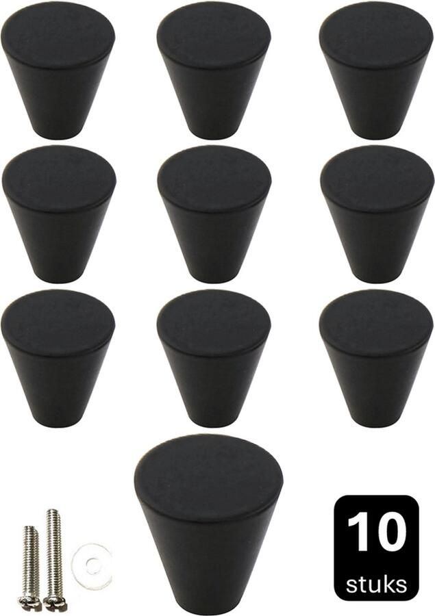 MSQDESIGN Kastknop zwart (Metaal) Kastknoppen zwart 10 stuks Deurknopjes zwart voor kast Deurknop zwart Deurknopjes zwart Handgreep Meubelknop zwart Meubelknoppen zwart Deurknopjes zwart Deurknoppen zwart Ladeknoppen voor deurtjes