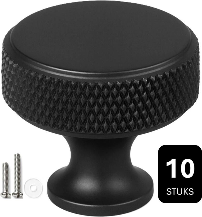 MSQDESIGN Kastknop zwart (Metaal) Kastknoppen zwart 10 stuks Deurknopjes zwart voor kast Deurknop zwart Deurknopjes zwart Handgreep Meubelknop zwart Meubelknoppen zwart Deurknopjes zwart Deurknoppen zwart Ladeknoppen voor deurtjes