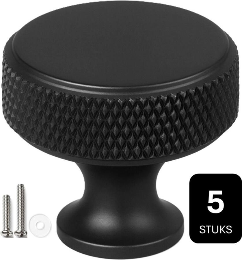 MSQDESIGN Kastknop zwart (Metaal) Kastknoppen zwart 5 stuks Deurknopjes zwart voor kast Deurknop zwart Deurknopjes zwart Handgreep Meubelknop zwart Meubelknoppen zwart Deurknopjes zwart Deurknoppen zwart Ladeknoppen voor deurtjes