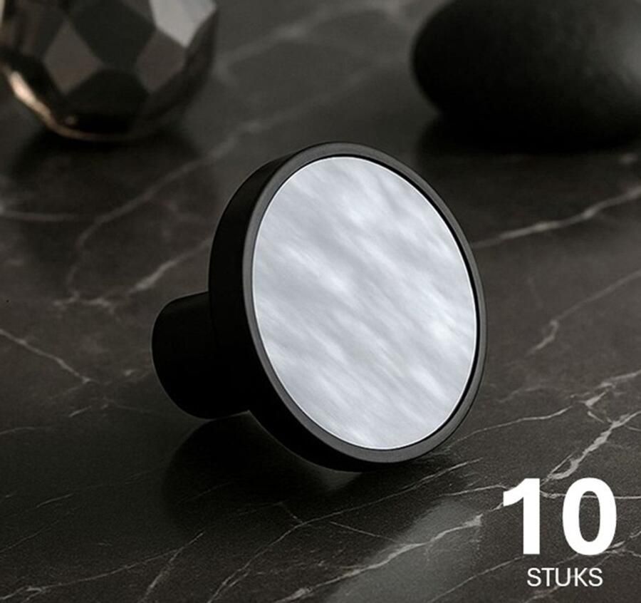 MSQDESIGN Kastknop Zwart Wit Kastknoppen Zwart Wit 10 stuks Deurknopjes voor kast Deurknop Zwart Wit Deurknopjes Zwart Wit Handgreep Zwart Meubelknop Zwart Meubelknoppen Zwart Deurknopjes Zwart Deurknoppen Zwart Ladeknoppen voor deurtjes