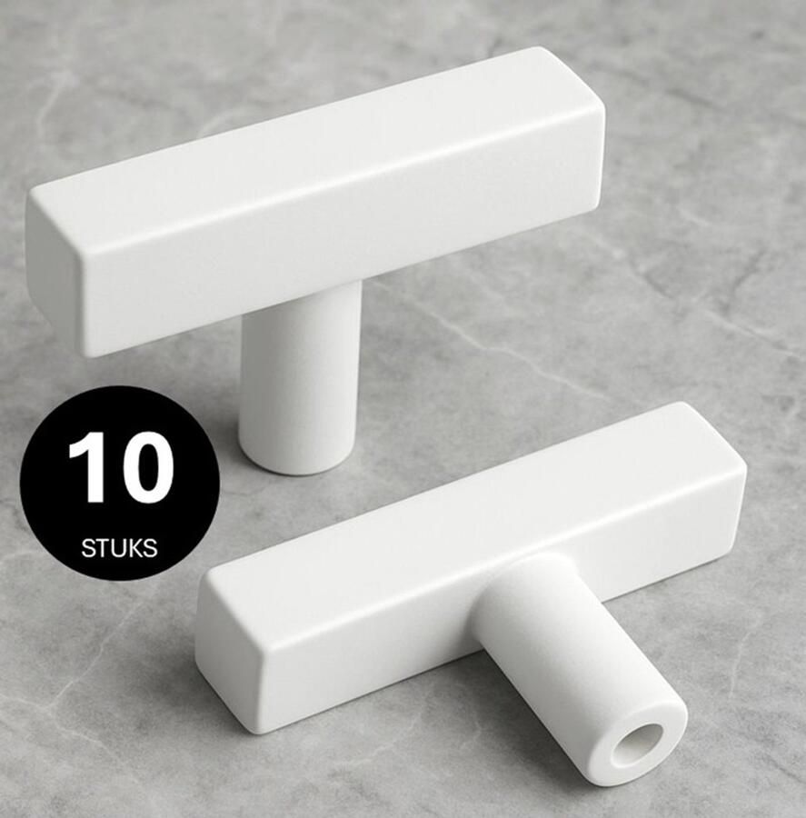 MSQDESIGN Kastknoppen RVS wit T 10 stuks Kastknop wit Deurknopjes wit voor kast Deurknop Deurknopjes wit Handgreep Meubelknop Meubelknoppen wit Deurknopjes wit Deurknoppen wit Ladeknoppen voor deurtjes