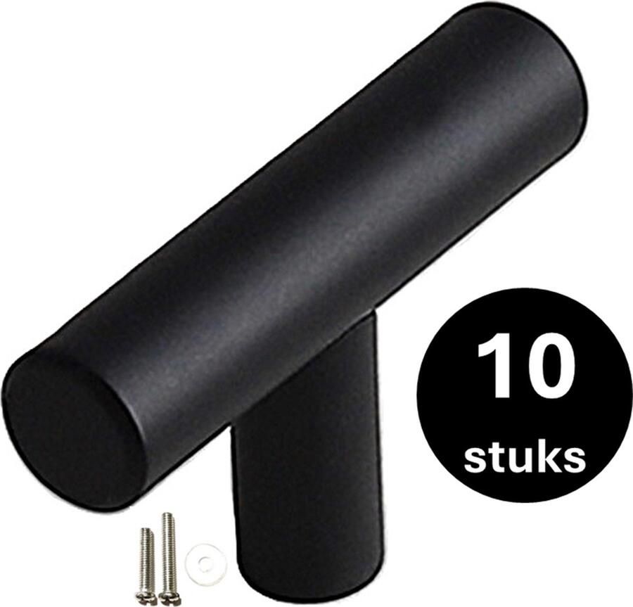 MSQDESIGN Kastknop RVS zwart Kastknoppen zwart 10 stuks Deurknopjes zwart voor kast Deurknop zwart Deurknopjes zwart Handgreep zwart Meubelknop zwart Meubelknoppen zwart Deurknopjes zwart Deurknoppen zwart Ladeknoppen voor deurtjes