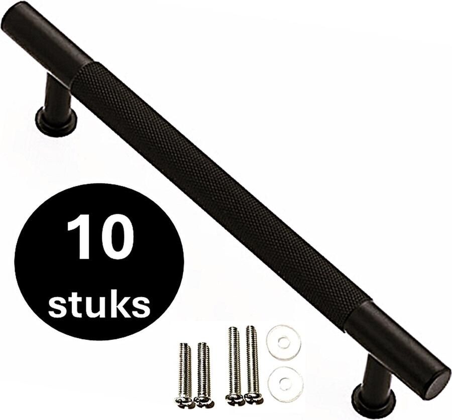 MSQDESIGN LUXE Handgreep zwart Handgrepen zwart 128 mm 10 stuks -Handgrepen kast Meubelgrepen Keukengreep zwart Kastgrepen Handgrepen keukenkastjes Meubelgreep Handgrepen voor deurtjes handgreep keuken Deurgreep ladegreep incl schroeven