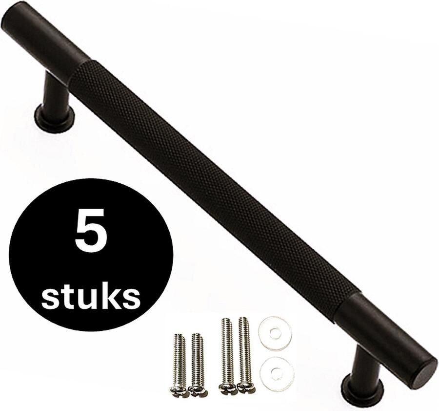 MSQDESIGN LUXE Handgreep zwart Handgrepen zwart 192 mm 5 stuks -Handgrepen kast Meubelgrepen Keukengreep zwart Kastgrepen Handgrepen keukenkastjes Meubelgreep Handgrepen voor deurtjes handgreep keuken Deurgreep ladegreep incl schroeven