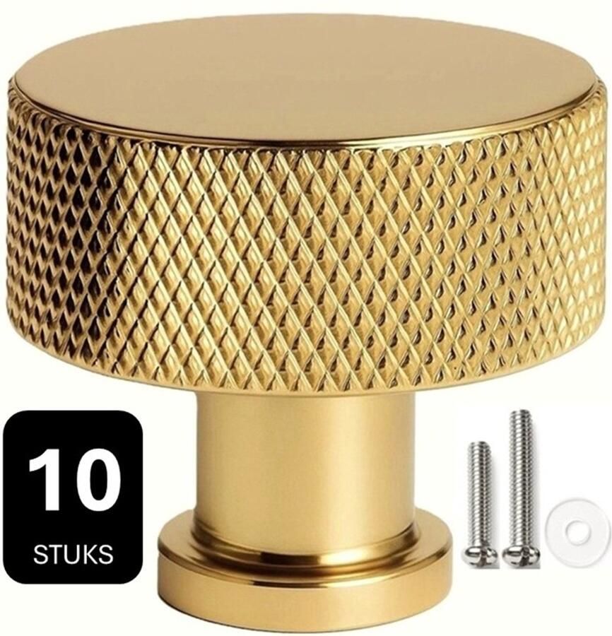 MSQDESIGN LUXE Kastknop Goud (Glanzend)(Metaal) Hoge Kwaliteit Kastknoppen Goud 10 stuks Deurknopjes Goud voor kast Deurknop Goud Deurknopjes Goud Handgreep Meubelknop Goud Meubelknoppen Goud Deurknopjes Goud Deurknoppen Goud Ladeknoppen