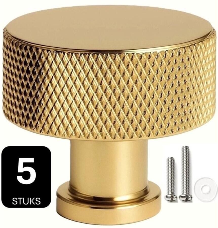 MSQDESIGN LUXE Kastknop Goud (Glanzend)(Metaal) Hoge Kwaliteit Kastknoppen Goud 5 stuks Deurknopjes voor kast Deurknop Goud Deurknopjes Goud Handgreep Goud Meubelknop Goud Meubelknoppen Goud Deurknopjes Goud Deurknoppen Goud Ladeknoppen