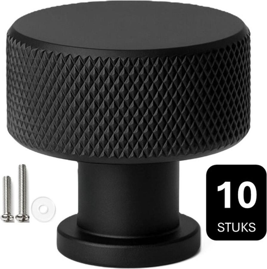 MSQDESIGN LUXE Kastknop zwart (Metaal) Kastknoppen zwart 10 stuks Deurknopjes zwart voor kast Deurknop zwart Deurknopjes zwart Handgreep Meubelknop zwart Meubelknoppen zwart Deurknopjes zwart Deurknoppen zwart Ladeknoppen voor deurtjes